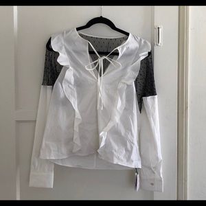 Valentino lace inset blouse shirt xs